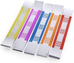 250 Self-Sealing Money Band Wraps – Easily Organize Cash with ABA Color Coding