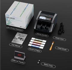 Money Counter Machine for USD, Euro, UV/MG/MT/IR Detection LCD Display 1000/Min