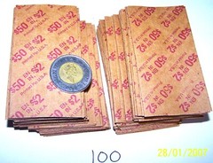 Flat Coin Wrappers $2 Canada Twoonie 100 High Quality Kraft Pop Out