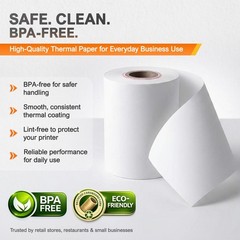 Thermal Receipt Paper Rolls 2 1/4″ x 55′ – BPA Free for POS Printers, 30 Pack