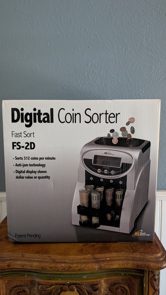 Royal Sovereign FS-2D Sort 4-Row Auto Coin Sorter Counter Tested & Working
