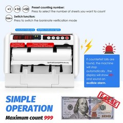 Frifreego Battery Operated Bill Counter Machine, Portable Rechargeable Money …