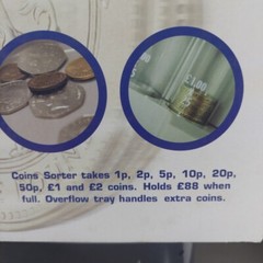 Gadget Shop Motorized Coin Sorter Foreign Currency Euro Only NOT FOR US Coins