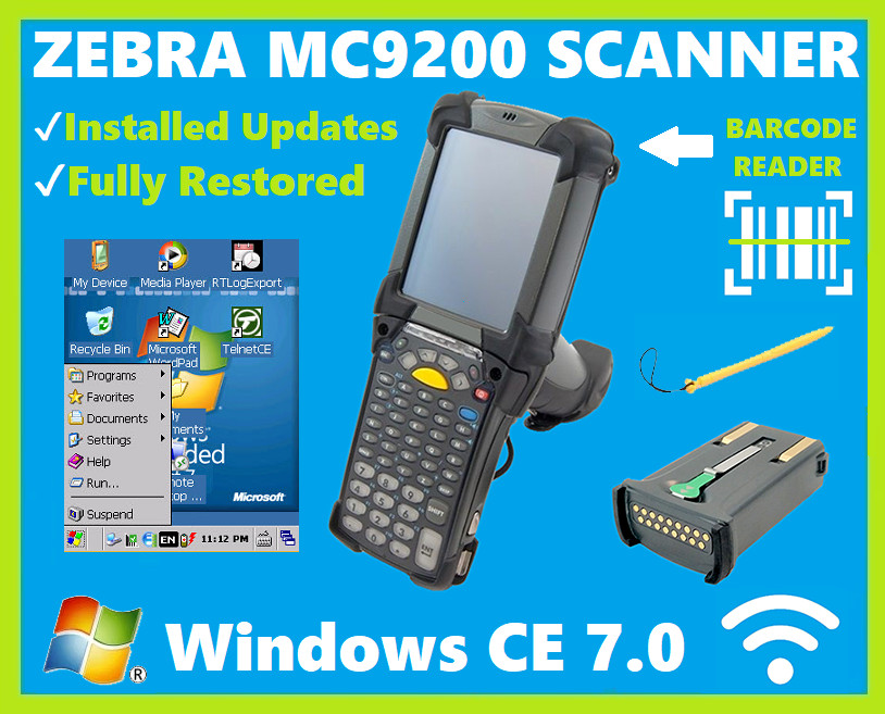 Zebra MC92N0-GJ0SYEYA6WR Scanner Long Range Laser, Windows CE 7.0, Battery!🔥⭐