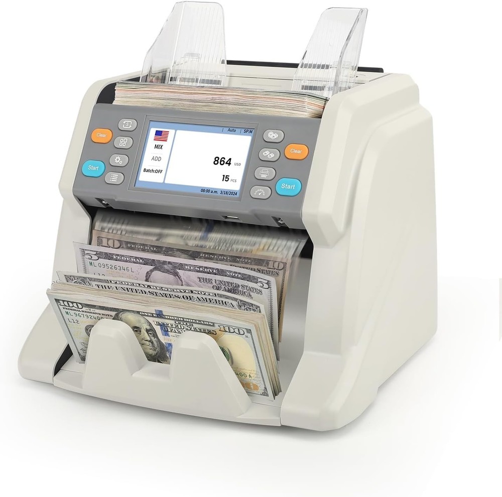 RIBAO MC-50 Premium Bank Grade Money Counter Machine Multi Currency Mixed Den…
