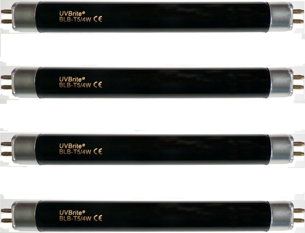 UVBrite® 4 x BLB-T5/4W 4 Watt Ultraviolet Black Light Bulb for UV Money Checker