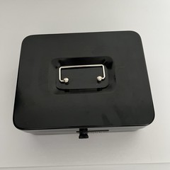 Black Cash Box with Money Tray Large 9.8×7.9×3.5 Inches Combination Lock