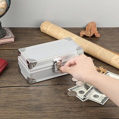 Lockable Cash Box Aluminium Alloy Money Box for Cash Money Storage Box Cash Box