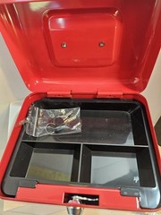 Portable Medium Steel Cash Box with Key Lock – Perfect for Home and Business