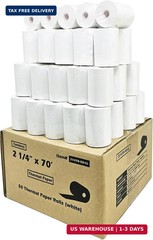 (50 Rolls Coreless) vx520 Special 2 1/4 x 70 thermal paper (2.25 inches x 70ft)