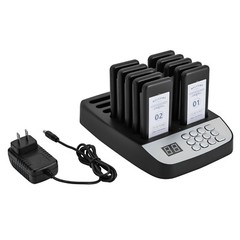 Restaurant Wireless Guest Paging System 10Beepers Queuing Calling Pagers w/Light