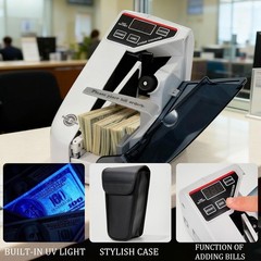 Cash Counter Machine with UV Detection Portable 600 Bills/Min High-Speed Mone…