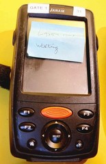 LOT OF 2 DEFECTIVE JANAM XM66 MOBILE COMPUTER HANDHELD WIRELESS BARCODE SCANNERS