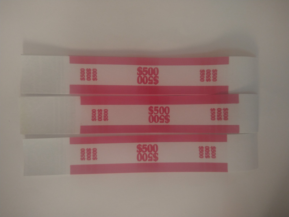 25 Currency Straps money bands red $ 500 for $ 5