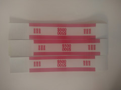 25 Currency Straps money bands red $ 500 for $ 5