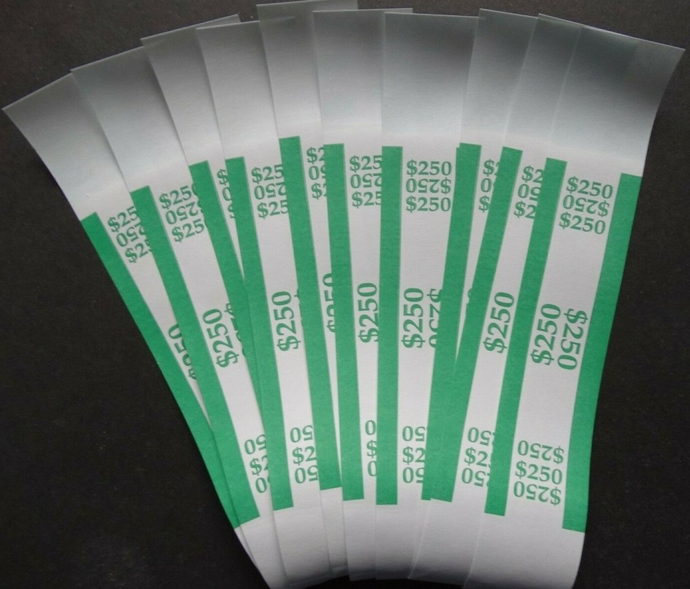 10 – Green $200 Cash Money Self-Sealing Straps Currency Bands
