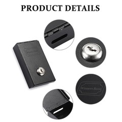 Metal Casino Cash Box for Gamblers, Portable Mini Lockable Winners Bank with Mon