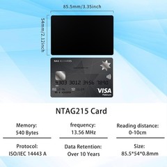10pcs Compatible with NTAG215 NFC Cards Programmable Business Cards Rewritabl…