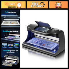 Counterfeit Bill Detector – Dual LED UV Light, 4 Security Tests, Money Checker f