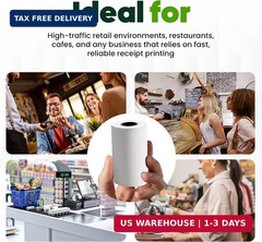 PM Company Thermal Paper Receipt Rolls – BPA-Free Receipt Paper for Credit Card