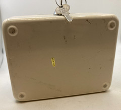 Vintage Metal Cash Box Lockable Cream 2 Keys Made in Taiwan