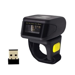 Bluetooth Ring 1D 2D QR Barcode ScannerWearable Wireless Finger Mini Bar Code