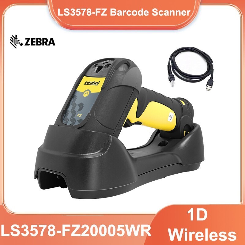 Zebra Symbol LS3578-FZ Wireless Handheld Barcode Scanner with USB Cable &Cradle