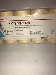 Office Depot® Brand 2-Ply Paper Rolls,2 3/4″ x 85′, Canary/White,Pack Of 10-RARE