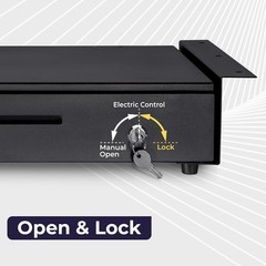 Volcora Cash Register Drawer with Under Counter Mounting Metal Bracket – 16″ Bla