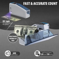 DETECK DT5S Portable Money Counter Machine with Counterfeit Light Grey
