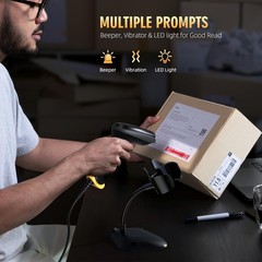 TEEMI 2D Barcode Scanner w/ Smart Stand, USB Handheld Automatic QR Data Matrix P