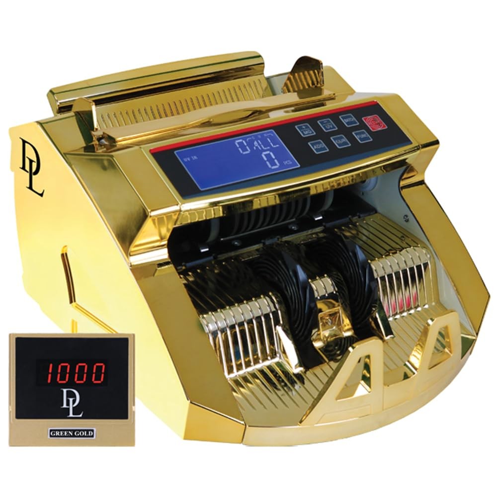DL Gold Money Counter Machine UV/MG/IR/MT with Counterfeit Detector, Money Co…