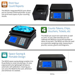 MS20 Coin Counting Scale – Money Cash Currency Weighing Machine