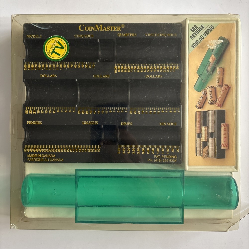 Vintage CoinMaster Coin Counter Change Tray 0.01-$1.00 for Use with Tube Rolls