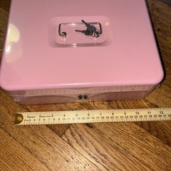 Pink Cash Drawer Safe with 2 keys