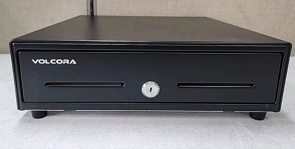 NEW In Box VOLCORA 500022 BLACK Auto Open Cash Register Drawer Commercial