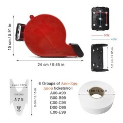 Ticket Dispenser Take a Number System – 3000 Tickets, 6 Groups, 2-Digit Queue A0