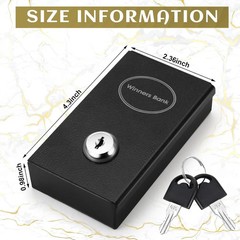 1 Pack Metal Box for Gamblers Pocket Sized Winner Bank Casino Cash Box with 2 Ke