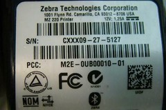 Zebra Thermal Receipt Printer 12V 1,25A M2E-0UB00010-01 CXXX09-27-5127 MZ220