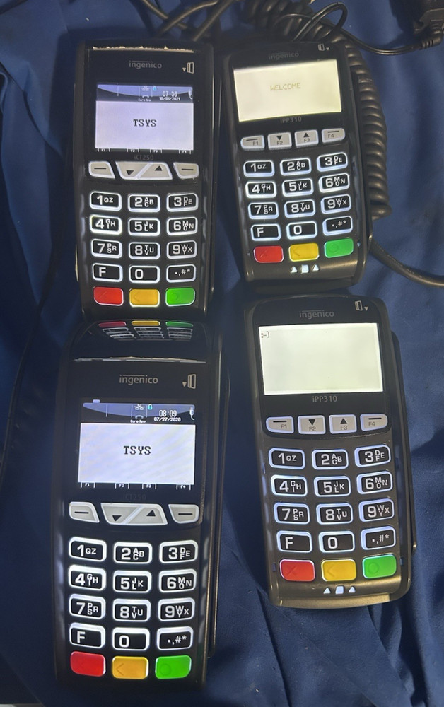 2 Pair of Ingenico Credit Card Readers iCT250 & iPP310 TSYS system only