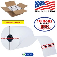 3 1/8 x 230 Thermal Paper 10 Rolls BPA Free Express Delivery for Star TSP100
