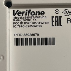 Verifone E285 M087-500-14-WWA Mobile Payment Device Wi-Fi/BT 512MB