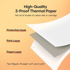 2 Rolls 4.3-inch 110mm Thermal Paper for HPRT MT810 M08F Portable Printers