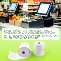10 Rolls 3 1/8″ x 230′ Thermal POS Paper – Biodegradable & Glossy Finish