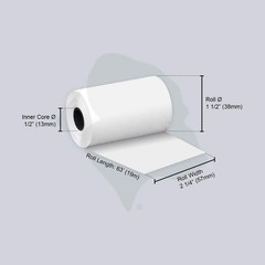 50 Pack of Lint-Free Thermal Paper 2-1/4″ x 63′ for Ingenico & Verifone
