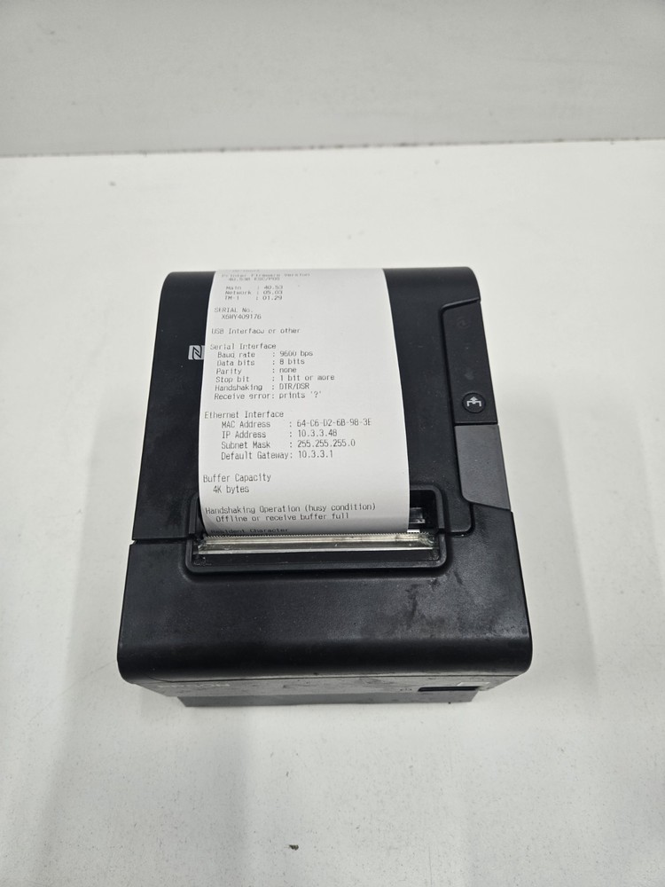 Epson TM-T88VI M338A Thermal POS Receipt Printer USB Ethernet Serial No PS