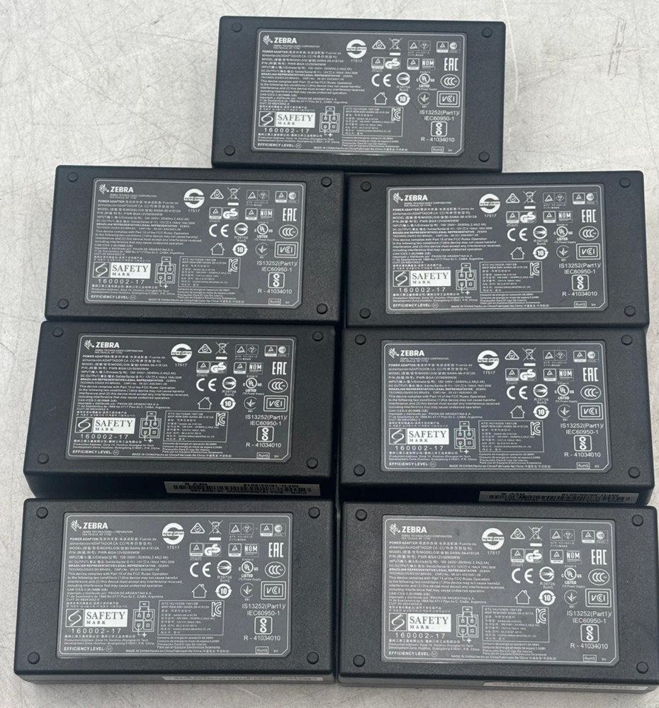 Lot of 7 Zebra 12V 4.16A 50W Power Adapter SAWA-56-46162A PWR-BGA12V50W0WW