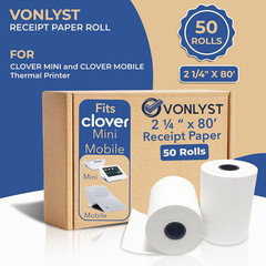 Thermal Receipt Paper Rolls for Clover Mini & Clover Mobile – 2 1/4” X 80’ BPA F