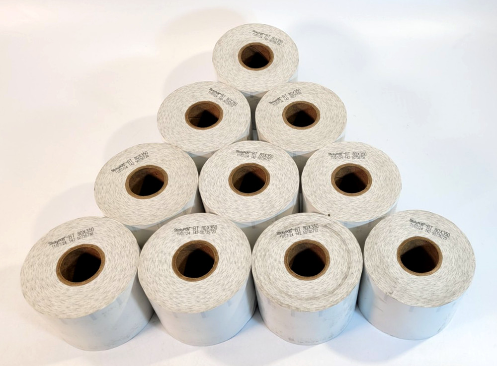 10 Rolls StickyPOS BT Thermal Paper, 80MM X 350FT, Adhesive Sticky Back BT80X350
