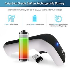 Wireless 2D Bluetooth Barcode Scanner: 3-in-1 Rechargeable 1D and 2D – QR Code